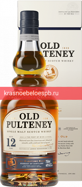 Виски Old Pulteney, 12 летней выдержки 0.7 л